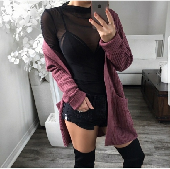 Mauveberry Pocket Cardigan - Picture 3 of 6